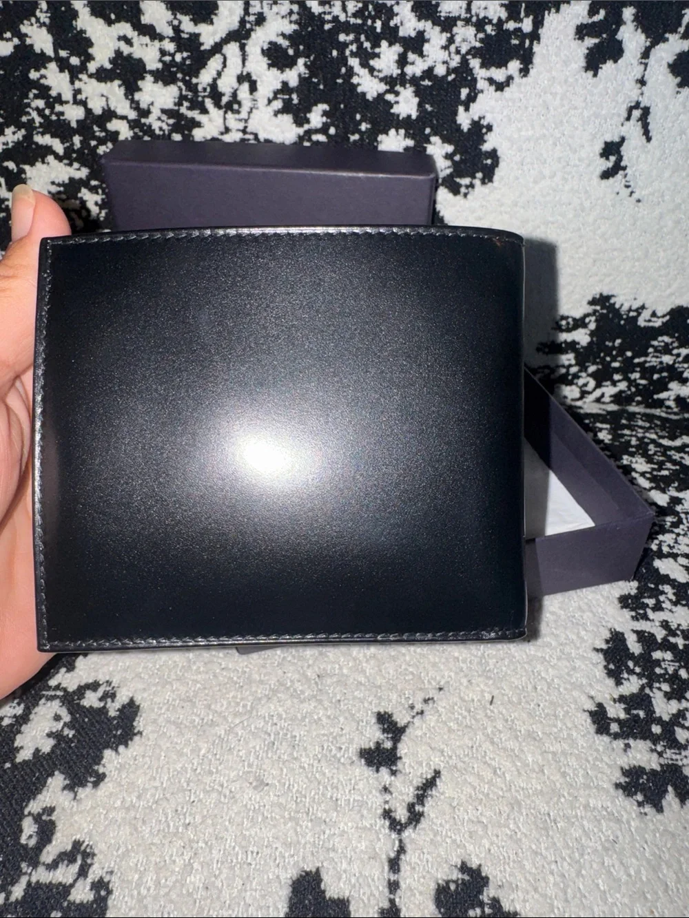 NIB Prada Men’s Black Leather Bi-Fold Wallet